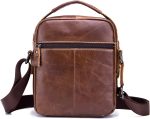 LUKZIJAES Genuine Leather Shoulder Bag Men Messenger Handbag Sling Crossbody Bag for Business Everyday Casual Travel - Image 3